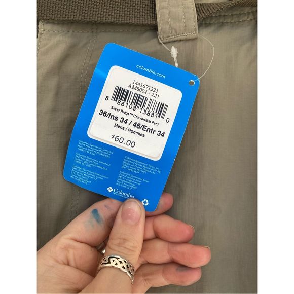 Columbia Sportswear NWT Silver Ridge Convertible Pant Tan Mens Sz 36 x 34 MP $60 - Picture 6 of 12